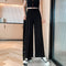 Wide Leg Pants Women High Waist Drape Floor Length Thin Loose Sparkle Casual Chiffon Long Straight Starry Sky Pants