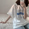 Img 12 - Summer Women Korean Loose Short Sleeve Student Harajuku T-Shirt Tops