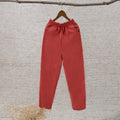 Img 9 - Cotton Blend Pants Women Thin Carrot All-Matching Casual Loose Plus Size High Waist Ankle-Length Straight Pants