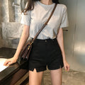 Img 3 - Summer Korean Loose All-Matching Minimalist Tops Casual Short Sleeve Women Solid Colored T-Shirt