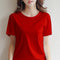 Img 9 - Summer Korean Loose All-Matching Minimalist Tops Casual Short Sleeve Women Solid Colored T-Shirt