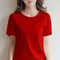 Img 14 - Summer Korean Loose All-Matching Minimalist Tops Casual Short Sleeve Women Solid Colored T-Shirt