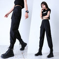 Img 1 - Black Quick-Drying Hip-Hop Pants Women Slim Look Summer Cargo Loose bfHigh Waist Thin Nylon Jogger Regular