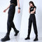 Img 1 - Black Quick-Drying Hip-Hop Pants Women Slim Look Summer Cargo Loose bfHigh Waist Thin Nylon Jogger Regular