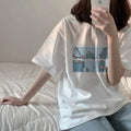 Img 13 - Summer Women Korean Loose Short Sleeve Student Harajuku T-Shirt Tops