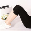 Img 2 - Korean Solid Colored Cropped Pants Women Straight Cooling Three Quarter Beach Leggings Pants