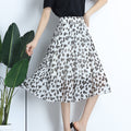 Img 4 - Summer Chiffon Mid Length Pleated Floral Women Skirt Mid-Length Elastic Waist Daisy A-Line Skirt