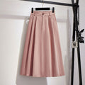 Img 1 - Slim Look Mid-Length Korean High Waist Flare A-Line Mori Fresh Looking College Skirt