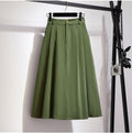 Img 9 - Slim Look Mid-Length Korean High Waist Flare A-Line Mori Fresh Looking College Skirt