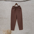 Img 10 - Cotton Blend Pants Women Thin Carrot All-Matching Casual Loose Plus Size High Waist Ankle-Length Straight Pants