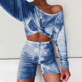Women Summer Hot Selling Popular Dye Printed Home Casual Pants Length T-Shirt Sets Shorts