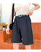 IMG 116 of Suits Shorts Women Summer Loose Casual Slim Look Thin Straight Chiffon High Waist Wide Leg Ice Silk Mid-Length Pants Shorts