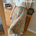 Img 4 - Summer French Fairy-Look A-Line High Waist Floral Daisy Skirt Women Mid-Length Skirt