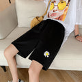 Img 1 - Shorts Women Summer Korean Plus Size Daisy Cooling Embroidered Flower Bermuda Fresh Looking