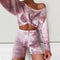 IMG 104 of Women Summer Hot Selling Popular Dye Printed Home Casual Pants Length T-Shirt Sets Shorts