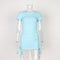 Img 8 - Summer Women Drawstring Fitted Round-Neck Short Sleeve Pencil Dress