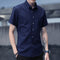 Img 4 - Short Sleeve Shirt Men Summer Korean Casual Tops Three-Quarter Length Sleeves White Men Shirt