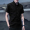 Img 5 - Short Sleeve Shirt Men Summer Korean Casual Tops Three-Quarter Length Sleeves White Men Shirt