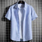 Img 10 - Short Sleeve Shirt Men Summer Korean Casual Tops Three-Quarter Length Sleeves White Men Shirt