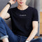 Img 9 - Short Sleeve Men Summer T-Shirt Round-Neck Printed Korean Trendy Slim Look Half Sleeved Tops White  T-Shirt