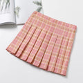 Img 4 - High Waist Chequered Pleated Women Summer A-Line Plus Size Skirt