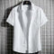 Img 8 - Short Sleeve Shirt Men Summer Korean Casual Tops Three-Quarter Length Sleeves White Men Shirt