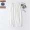 Img 6 - Cotton Blend Lantern Pants Women Summer Loose High Waist Drape Line Ankle-Length Jogger Casual Thin Carrot Pants