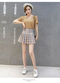IMG 124 of Pleated Women Student Korean Short Slim Look High Waist Skirt Shorts