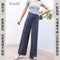 Img 2 - Modal High Waist Long Pants Loose Korean Straight Clouds Wide Leg Women Cool