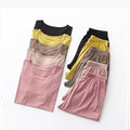 Img 2 - Sets Summer Thin Solid Colored Loungewear Three-Piece Short Sleeve Elastic Waist Long Pants