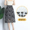 Img 3 - Summer Chiffon Mid Length Pleated Floral Women Skirt Mid-Length Elastic Waist Daisy A-Line Skirt