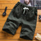 Men Casual Pants Cotton Blend Beach Korean Solid Colored Flaxen Slim Look Shorts