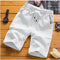 Men Casual Pants Cotton Blend Beach Korean Solid Colored Flaxen Slim Look Shorts