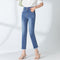 Img 3 - Summer Slim-Fit Pants Women High Waist Slim Look Thin Stretchable Burr Fitted Denim Jeans