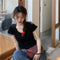 IMG 130 of Summer Korean insShort Popular Cardigan Purple Tops Feminine Bare Belly Short Sleeve T-Shirt Women Outerwear