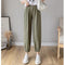 Img 10 - Cotton Blend Lantern Pants Women Summer Loose High Waist Drape Line Ankle-Length Jogger Casual Thin Carrot Pants