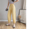Img 12 - Cotton Blend Lantern Pants Women Summer Loose High Waist Drape Line Ankle-Length Jogger Casual Thin Carrot Pants
