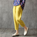 Img 5 - Cotton Blend Pants Women Thin Carrot All-Matching Casual Loose Plus Size High Waist Ankle-Length Straight Pants