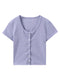 Img 5 - Summer Korean insShort Popular Cardigan Purple Tops Feminine Bare Belly Short Sleeve T-Shirt Women