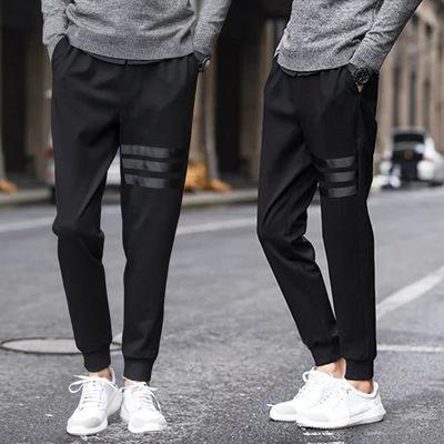 Summer Men Popular Sport Pants Hong Kong Trendy Personality Thin Solid Colored Casual Pants