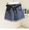 IMG 108 of Women Denim Shorts Summer Trendy All-Matching Slim Look Korean Wide Leg Folded A-Line Hot Pants ins Shorts