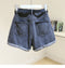 IMG 109 of Women Denim Shorts Summer Trendy All-Matching Slim Look Korean Wide Leg Folded A-Line Hot Pants ins Shorts