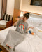 IMG 116 of Summer Short Sleeve Outdoor Plus Size Pyjamas Women Mid-Length Pajamas Korean Loose Loungewear Sleepwear