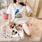 Streaming Cartoon Pajamas Women Summer Short Sleeve Sweet Look Student Korean Thin Loungewear Three-Piece Sleepwear