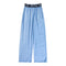 Img 5 - Ice Silk Wide Leg Pants Women Summer Thin High Waist Drape Loose Straight Slim Look Floor Length Casual