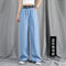 Img 7 - Ice Silk Wide Leg Pants Women Summer Thin High Waist Drape Loose Straight Slim Look Floor Length Casual