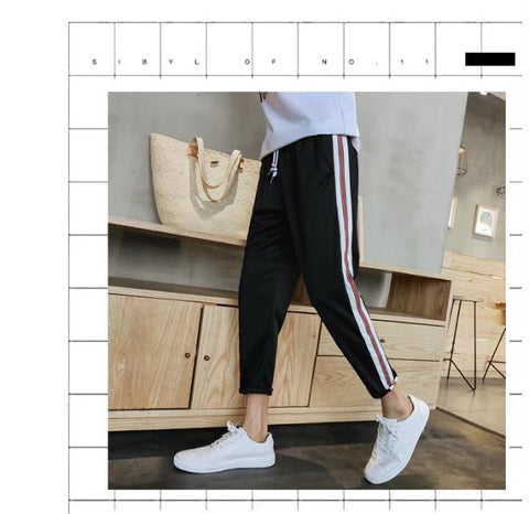 IMG 110 of Summer Men Popular Sport Pants Hong Kong Trendy Personality Thin Solid Colored Casual Pants