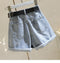 IMG 104 of Women Denim Shorts Summer Trendy All-Matching Slim Look Korean Wide Leg Folded A-Line Hot Pants ins Shorts