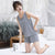 Img 1 - Pajamas Women Summer Solid Colored Cotton Camisole Shorts Ruffle Sleeveless Loungewear Sets Home