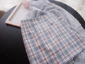 Img 7 - Summer Smog Blue Korean Chequered Short Hip Flattering A-Line High Waist Mid-Length Skirt